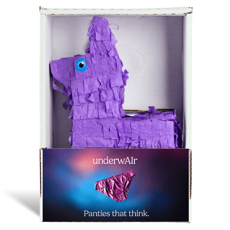 Purple piñata from underwAIr — panties that think