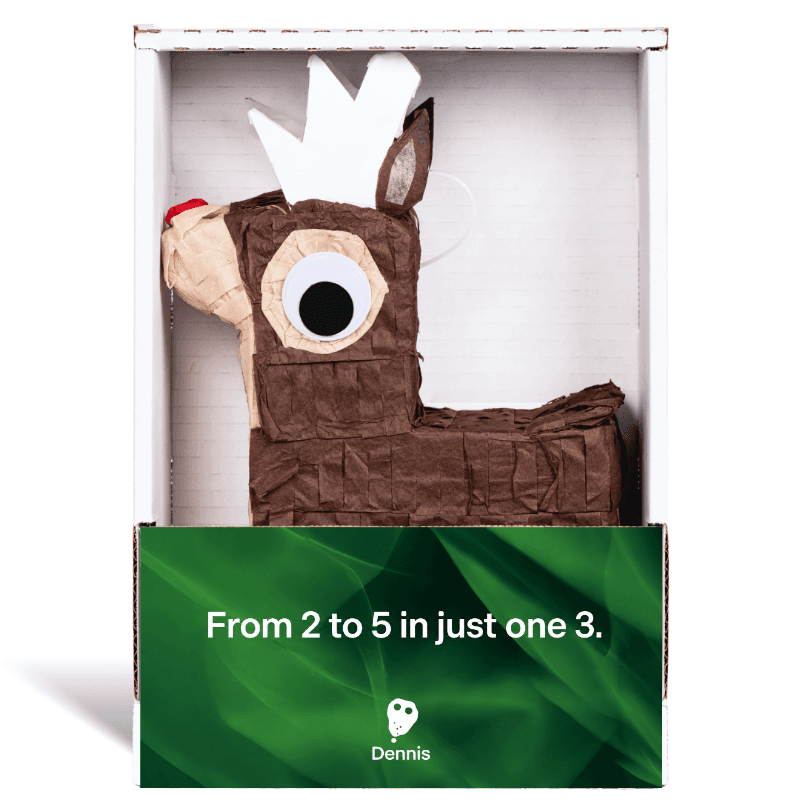 Reindeer piñata from Dennis: from 2 to 5 in just one 3
