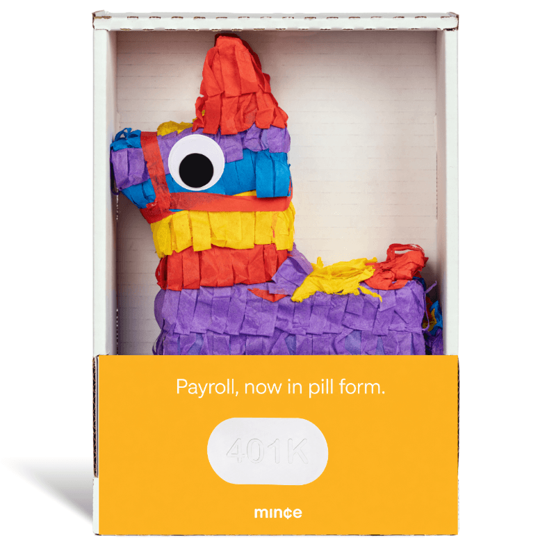 Classic piñata from mince: payroll, now in pill form — a 401K pill